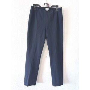 Vince 90s Effortless Scandi Navy Stitch Front Seam Leggings Side Zip Pants SZ M